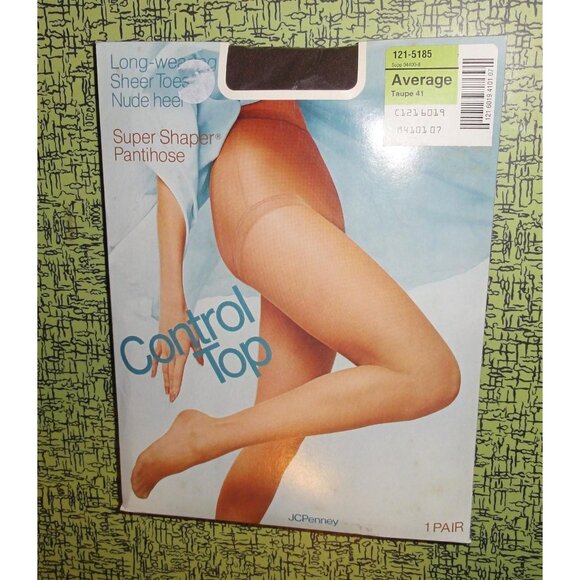 Vintage JC Penney Super Shaper Taupe Pantihose Average nylon sissy pantyhose - Picture 5 of 7